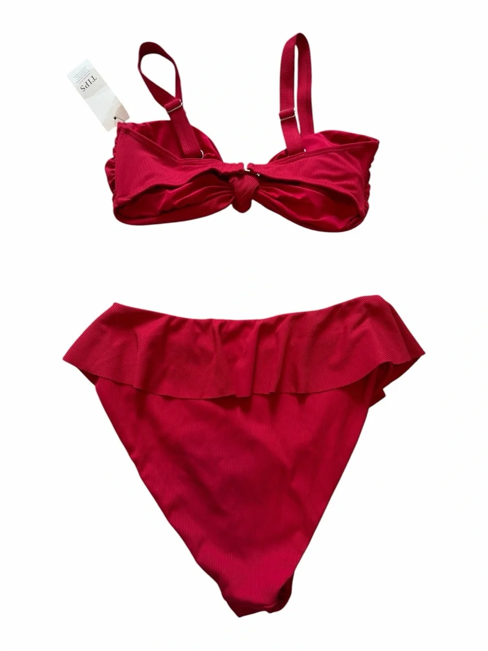 Red Ruffle Two-Piece Bikini